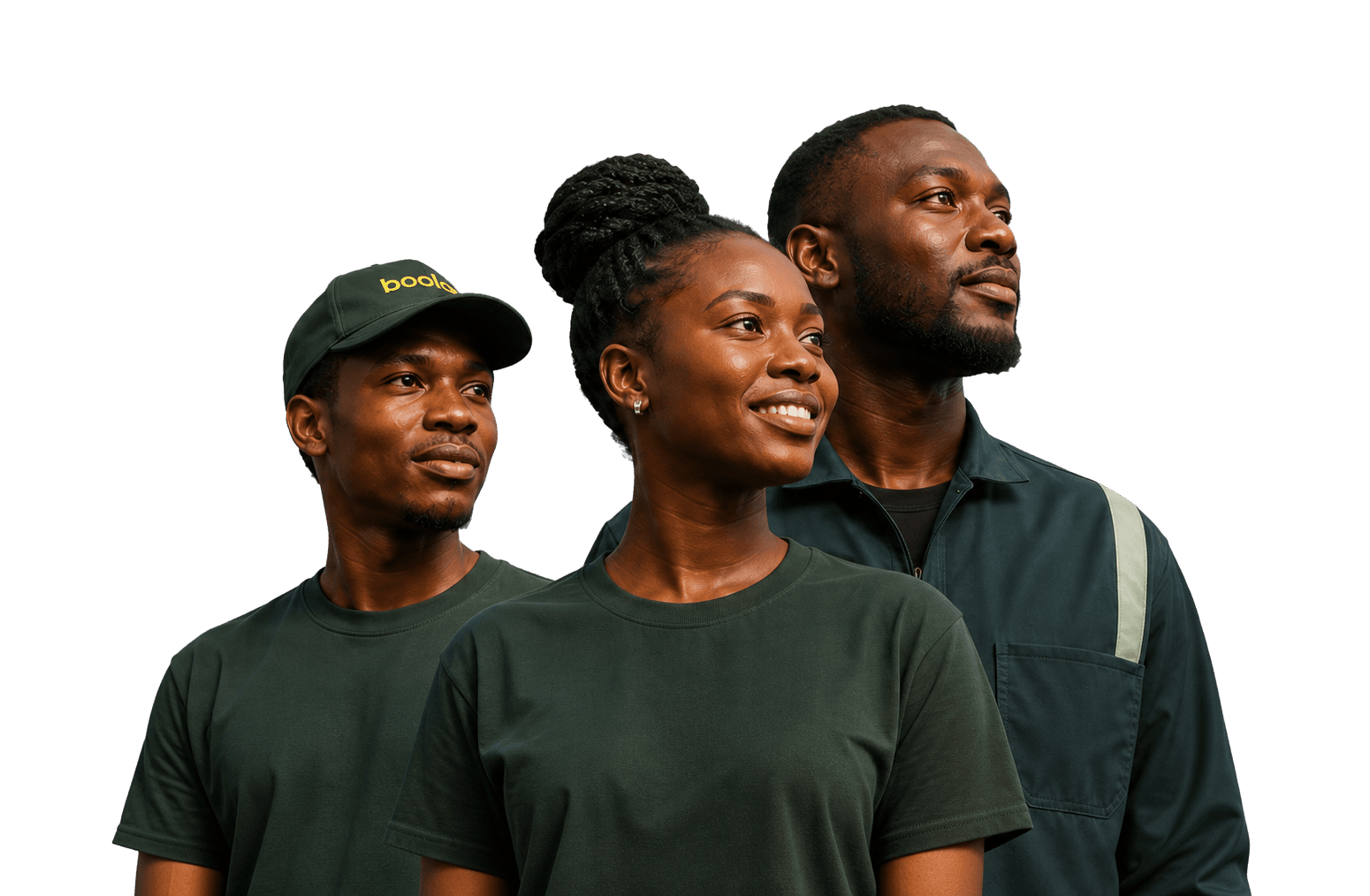 Three members of the Boola community standing together