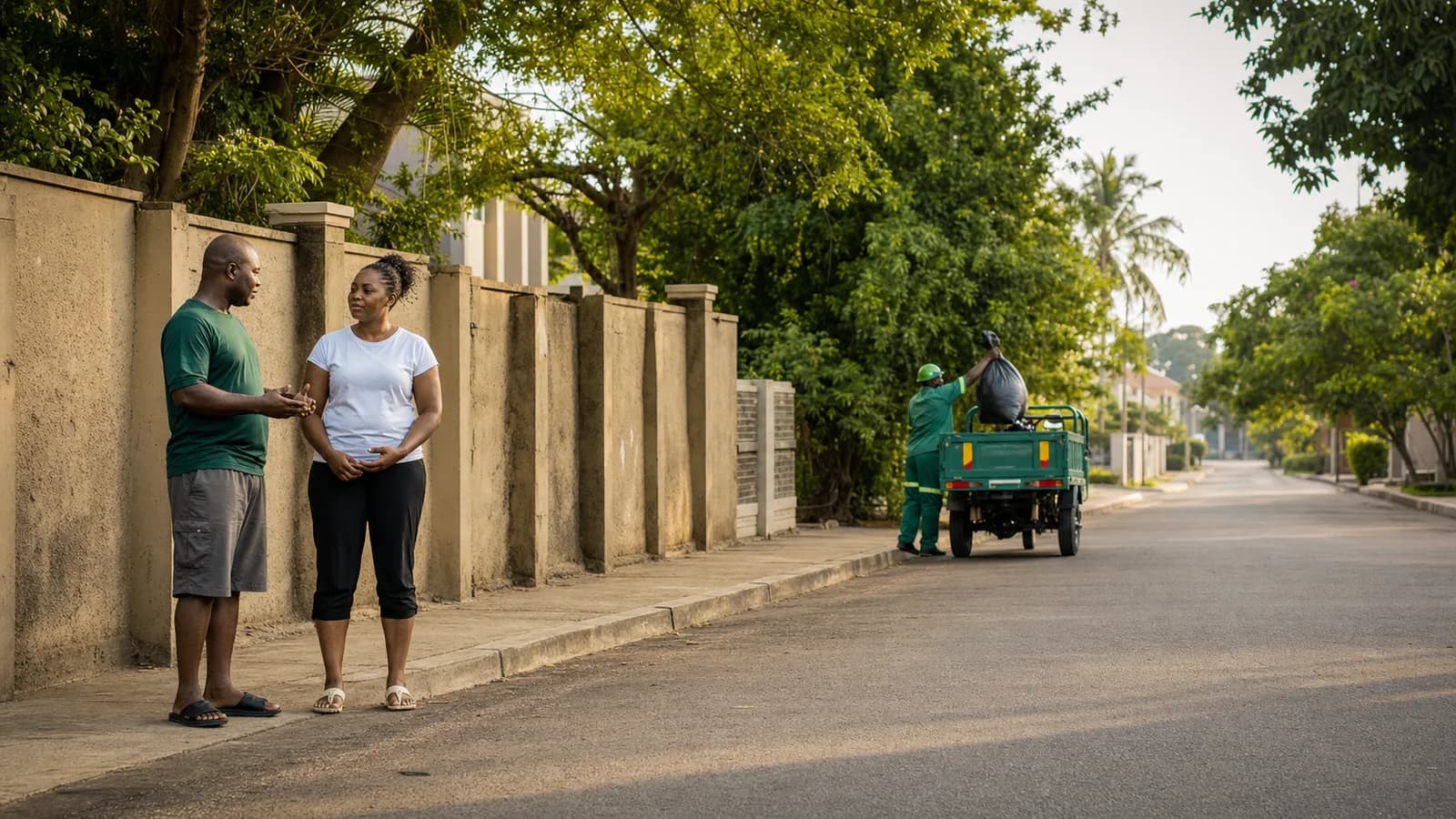 A clean Dzorwulu street after a community pickup